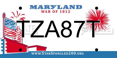 TZA87T Maryland License Plate