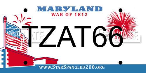 TZAT66 Maryland License Plate