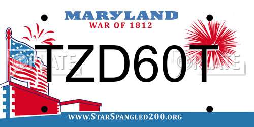 TZD60T Maryland License Plate