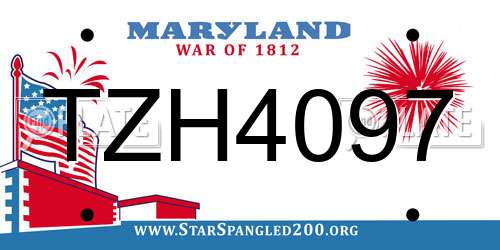 TZH4097 Maryland License Plate