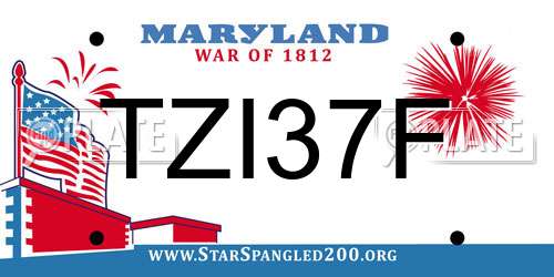 TZI37F Maryland License Plate