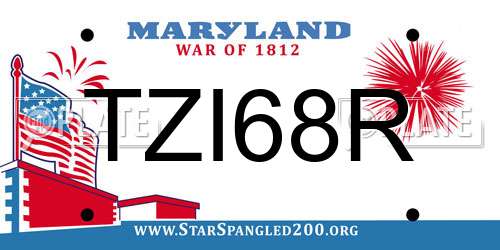 TZI68R Maryland License Plate