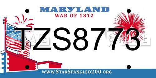 TZS8773 Maryland License Plate