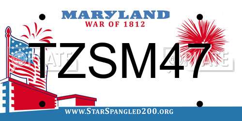 TZSM47 Maryland License Plate