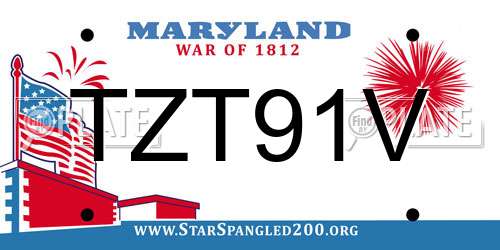 TZT91V Maryland License Plate