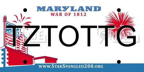 TZTOTTG Maryland License Plate