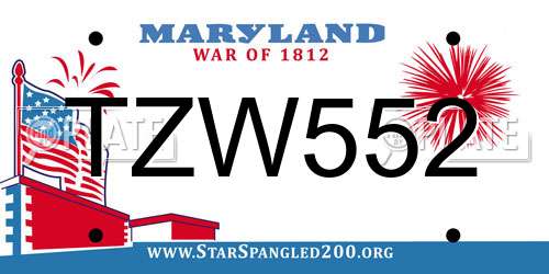 TZW552 Maryland License Plate