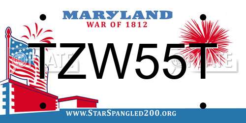 TZW55T Maryland License Plate