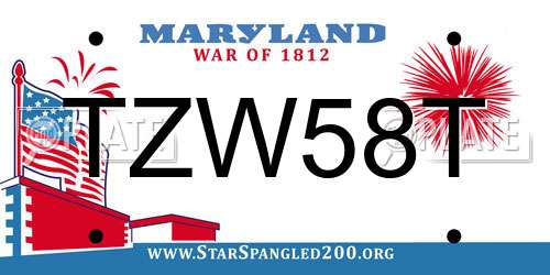 TZW58T Maryland License Plate