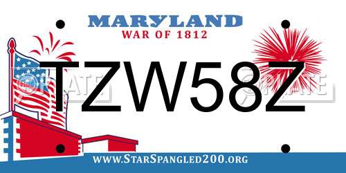 TZW58Z Maryland License Plate
