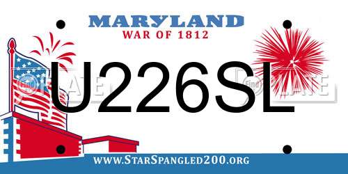 U226SL Maryland License Plate