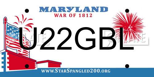 U22GBL Maryland License Plate