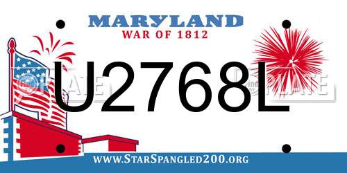 U2768L Maryland License Plate