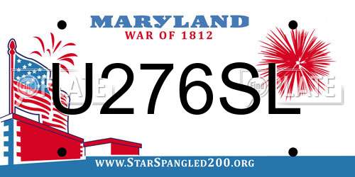 U276SL Maryland License Plate