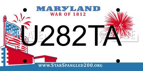 U282TA Maryland License Plate