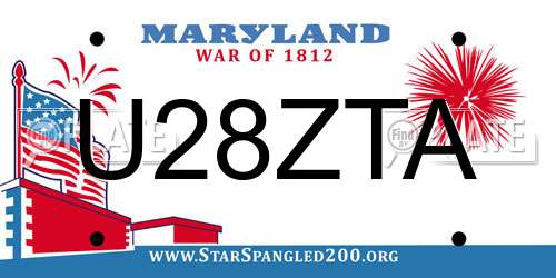 U28ZTA Maryland License Plate
