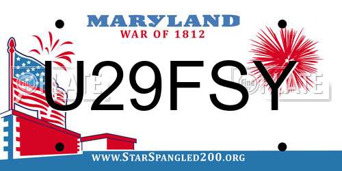 U29FSY Maryland License Plate