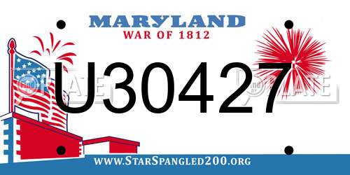 U30427 Maryland License Plate