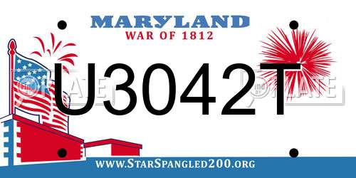 U3042T Maryland License Plate
