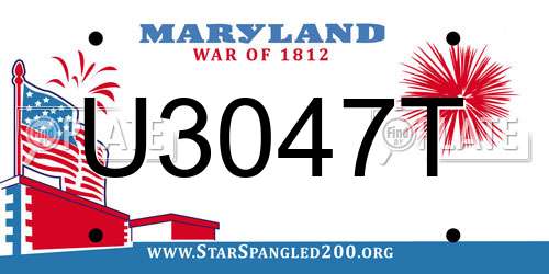 U3047T Maryland License Plate