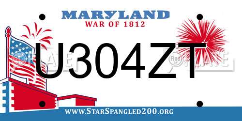U304ZT Maryland License Plate