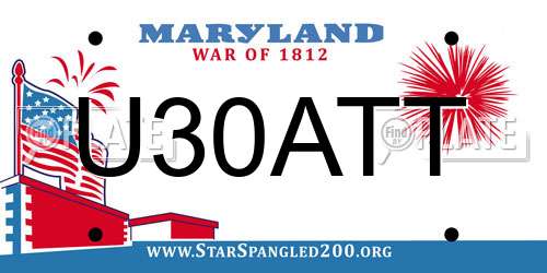 U30ATT Maryland License Plate