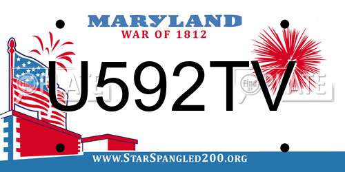 U592TV Maryland License Plate