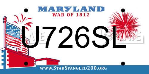 U726SL Maryland License Plate