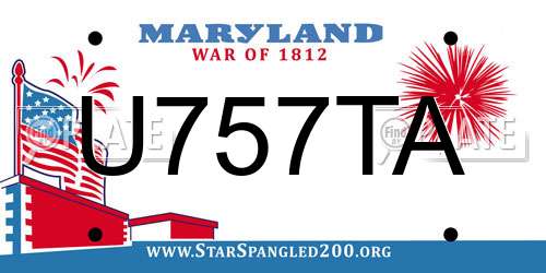 U757TA Maryland License Plate