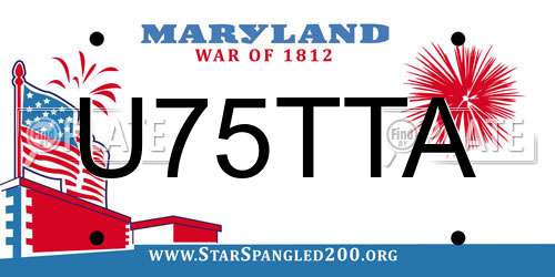 U75TTA Maryland License Plate