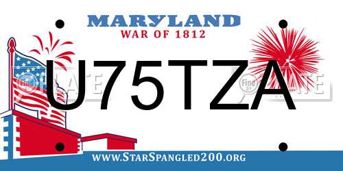 U75TZA Maryland License Plate