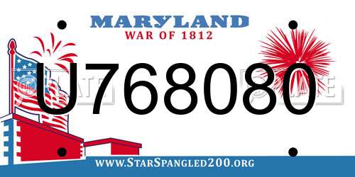 U768080 Maryland License Plate