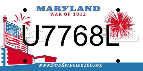 U7768L Maryland License Plate