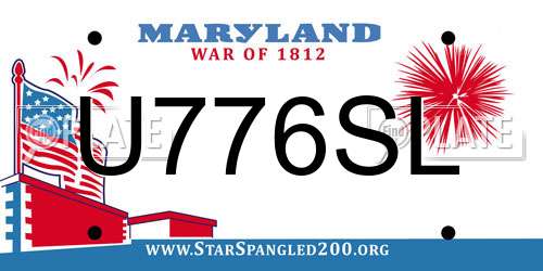 U776SL Maryland License Plate
