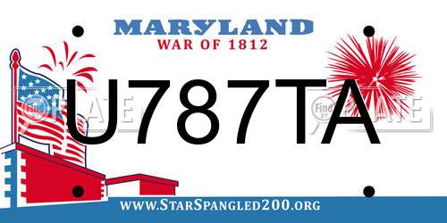 U787TA Maryland License Plate