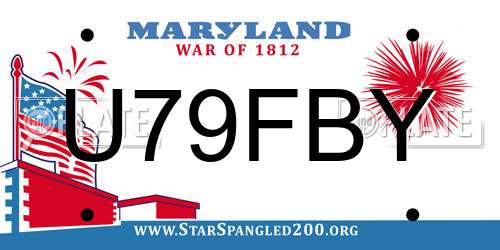 U79FBY Maryland License Plate