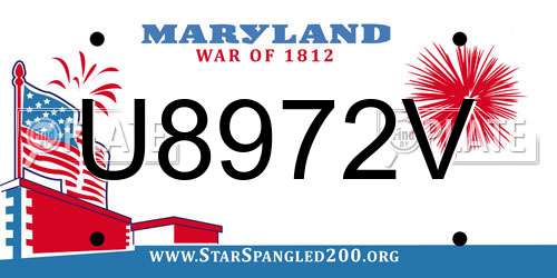 U8972V Maryland License Plate