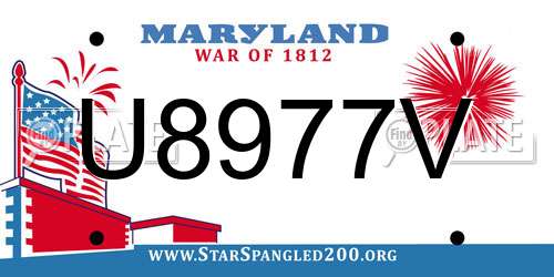 U8977V Maryland License Plate