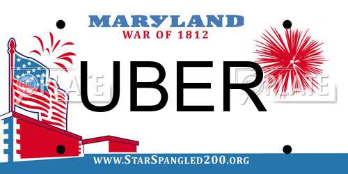 UBER Maryland License Plate