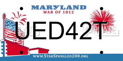 UED42T Maryland License Plate
