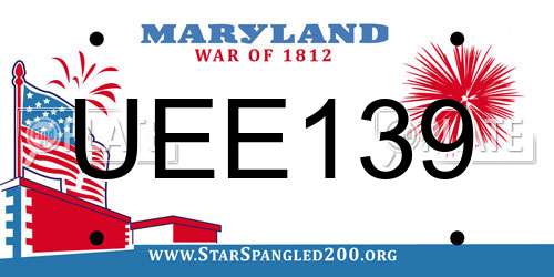 UEE139 Maryland License Plate