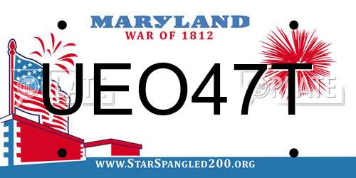 UEO47T Maryland License Plate
