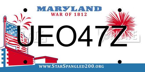 UEO47Z Maryland License Plate