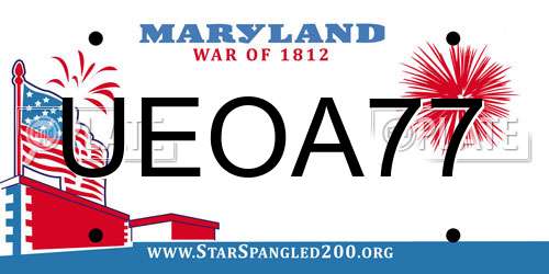 UEOA77 Maryland License Plate