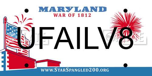 UFAILV8 Maryland License Plate