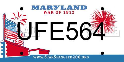 UFE564 Maryland License Plate