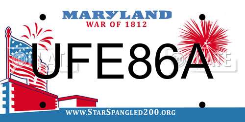 UFE86A Maryland License Plate
