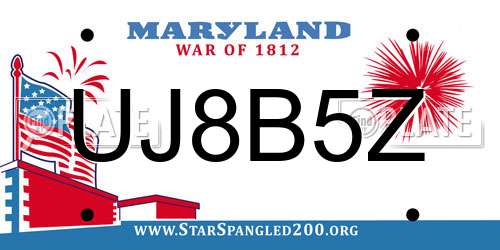UJ8B5Z Maryland License Plate