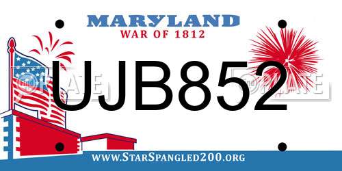 UJB852 Maryland License Plate