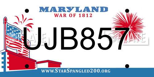 UJB857 Maryland License Plate
